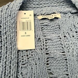 Hooked Up by IOT Women's Light Blue Cardigan